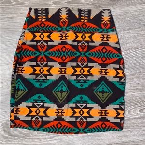 Tribal Print Mini Skirt